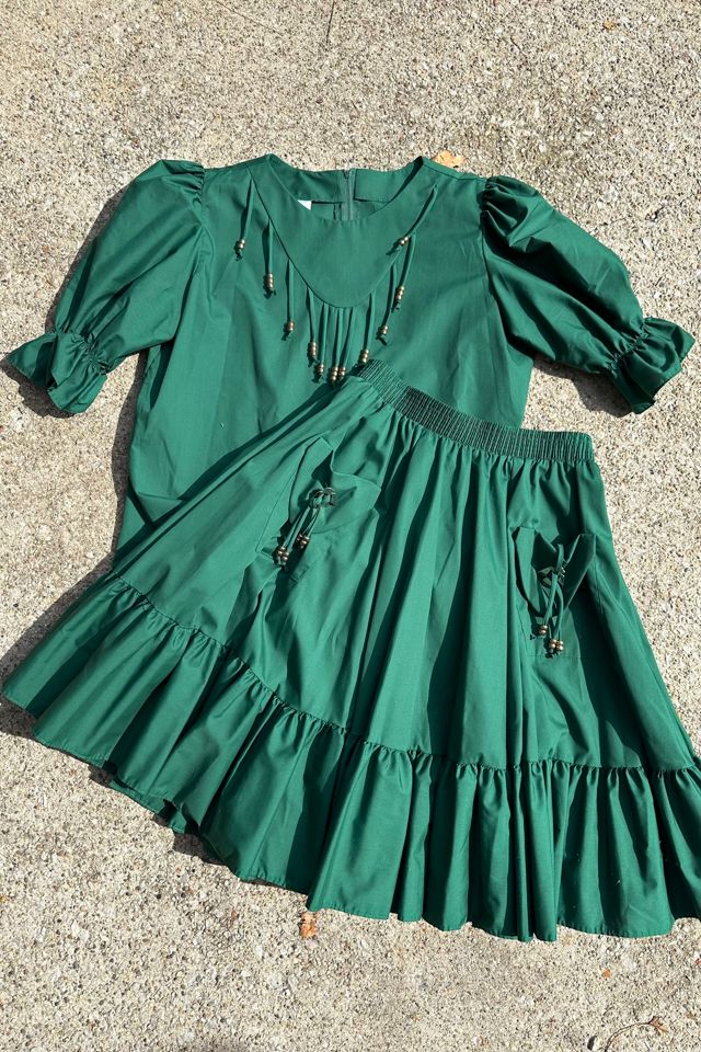 Vintage 1970s Green Square Dancing Set Selected by Grievous Angel Vintage #2