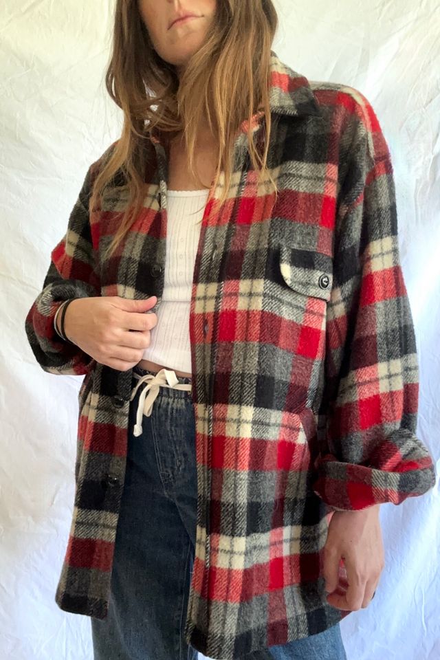 Vintage 1960s Wool Plaid Shirt Selected by Grievous Angel Vintage #1