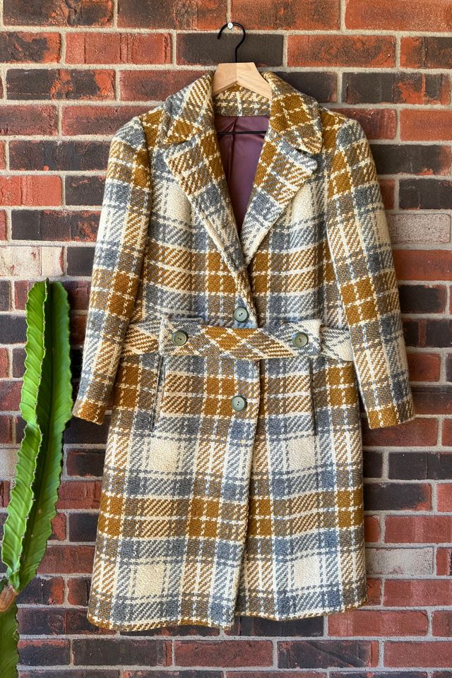Vintage 1960s Plaid Tweed Coat Selected by Grievous Angel Vintage #1