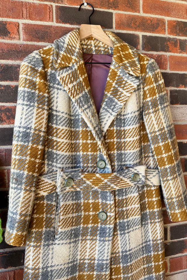 Vintage 1960s Plaid Tweed Coat Selected by Grievous Angel Vintage #2