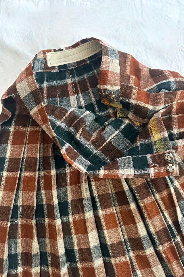 Vintage Handmade Wool Plaid Pleated Skirt Selected by Grievous Angel Vintage #2