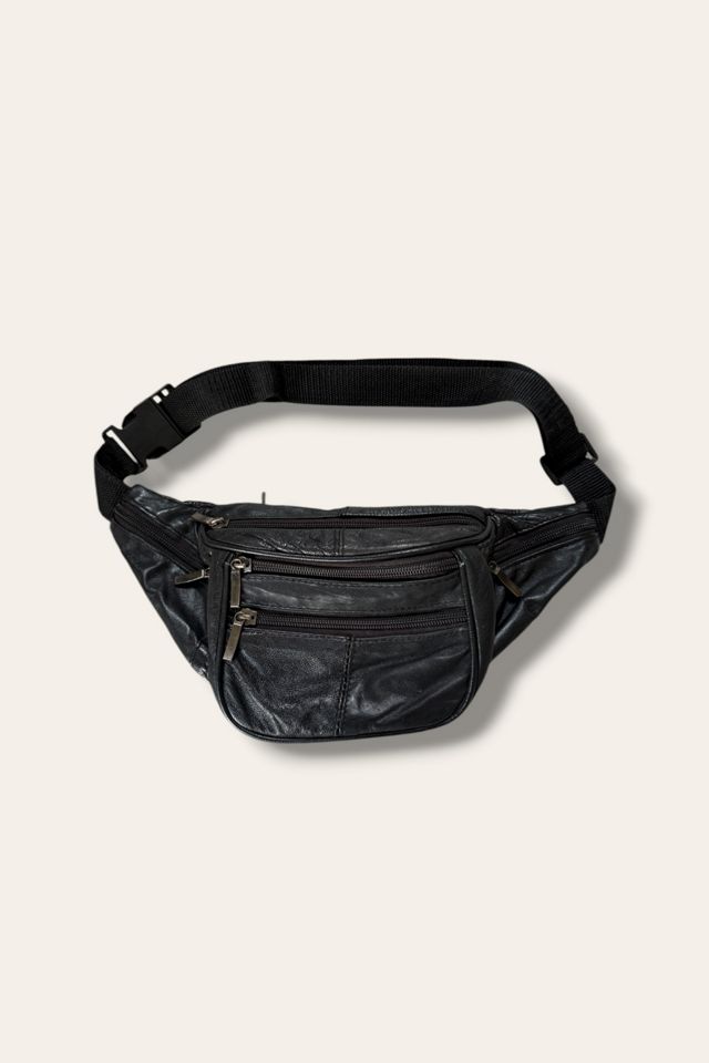 Vintage 1990s Leather Fanny Pack Waist Bag Selected By Afterlife Boutique #1