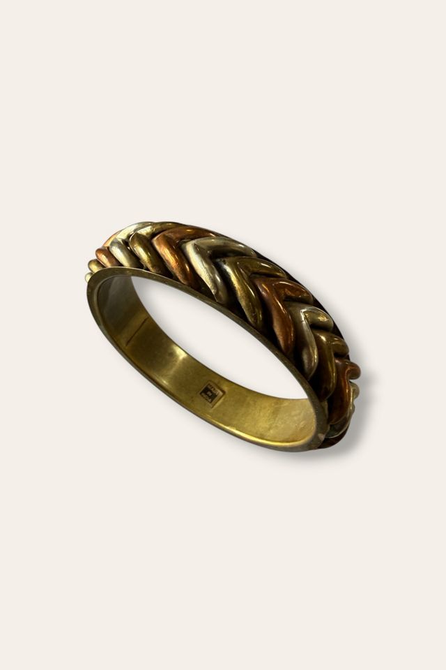 Vintage 1980s Mixed Metal Chevron Bracelet Selected By Afterlife Boutique #1