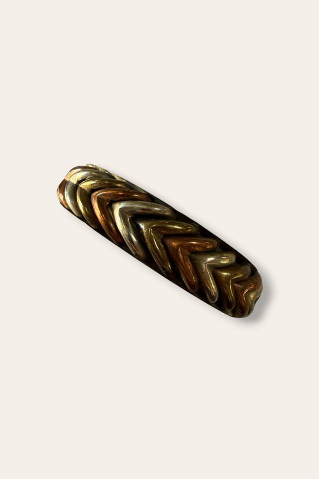 Vintage 1980s Mixed Metal Chevron Bracelet Selected By Afterlife Boutique #2