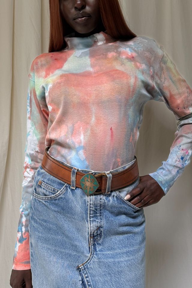 Vintage Hand-Dyed Mock Neck Long Sleeve Shirt Selected By Afterlife Boutique #1