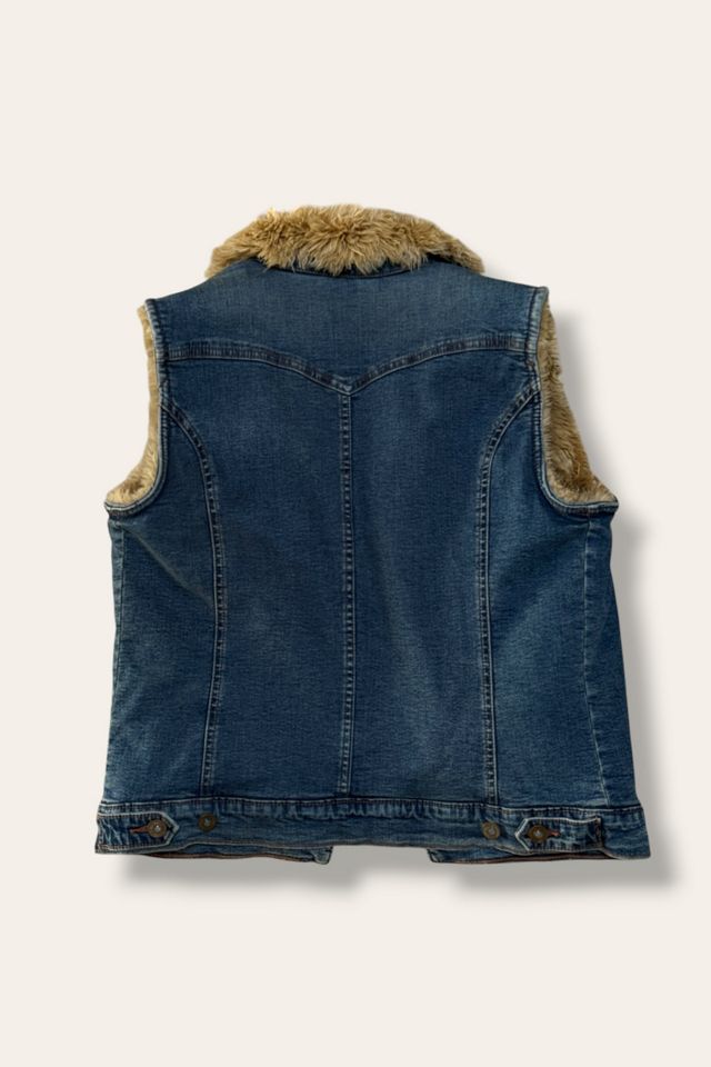 Y2K Denim Faux Fur Lined Vest Selected By Afterlife Boutique #3