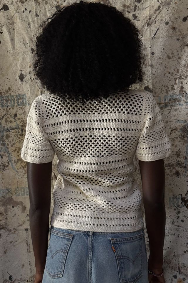 Vintage 1970s Chunky Knit Crochet Top Selected By Afterlife Boutique #3