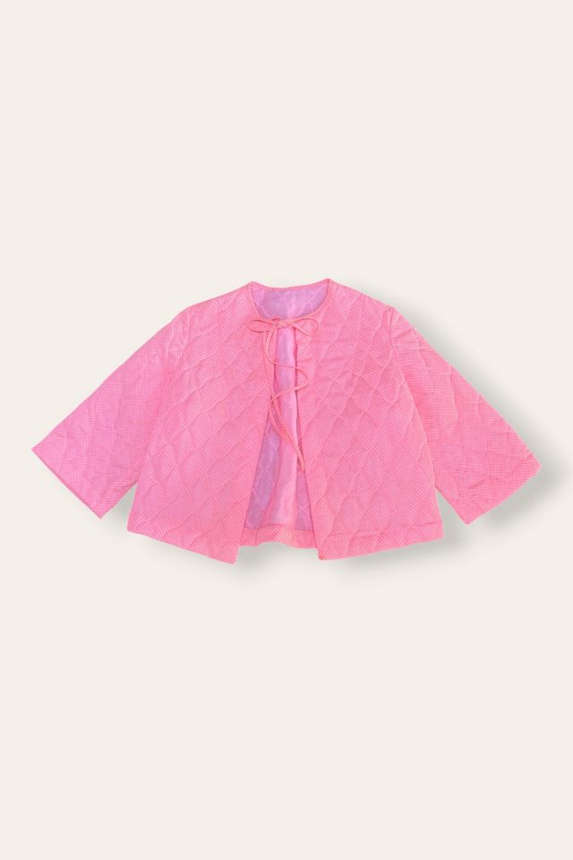 Vintage 1960s Quilted Checkered Bed Jacket Selected By Afterlife Boutique #2