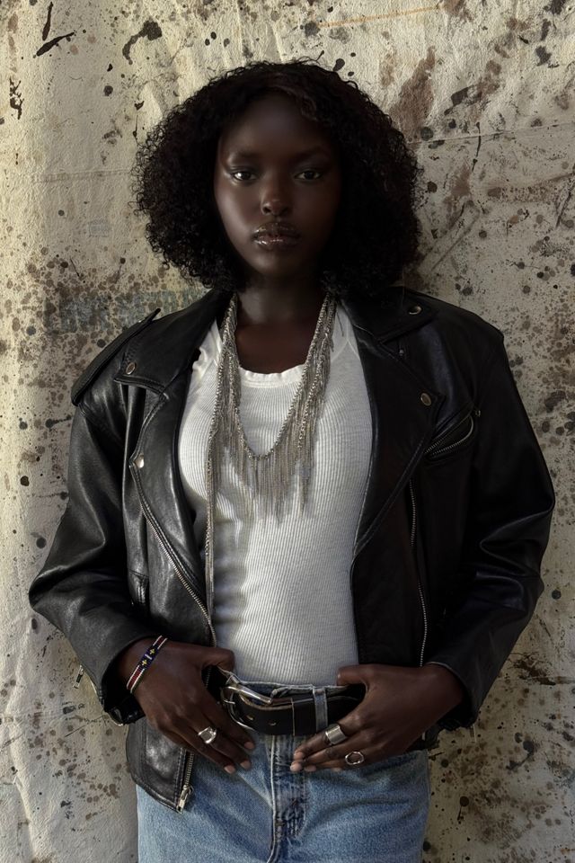 Vintage 1990's Cropped Leather Moto Jacket Selected By Afterlife Boutique #3