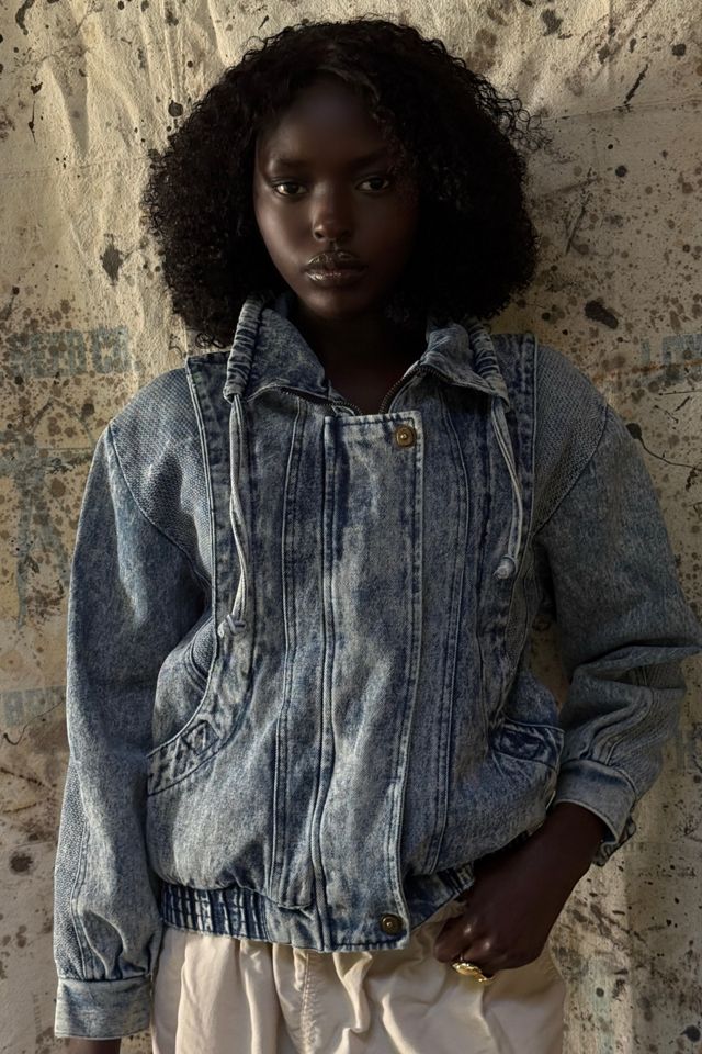 Vintage 1980s Denim Bomber Jacket Selected By Afterlife Boutique #3