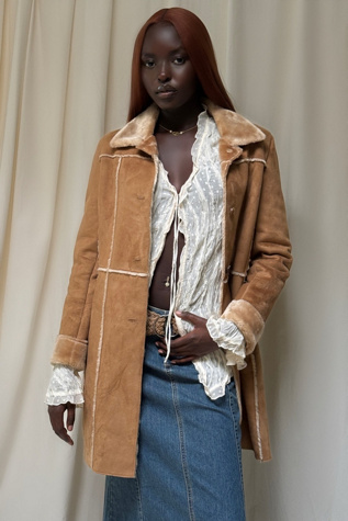 Y2K Faux Sherpa Coat Selected By Afterlife Boutique