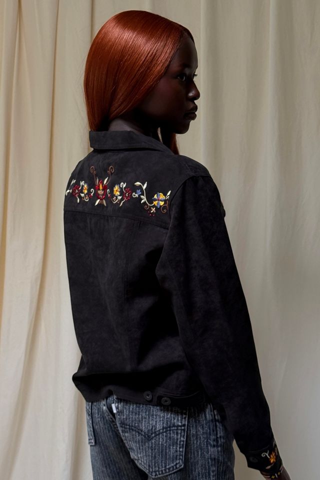 Y2K Faux Suede Embroidered Top Selected By Afterlife Boutique #2