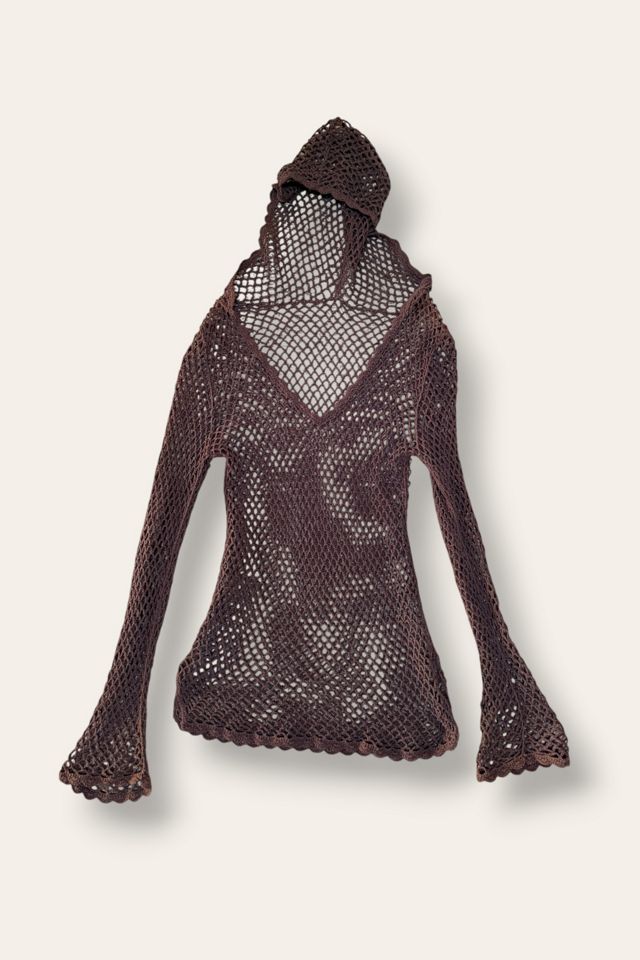 Y2K Hooded Knit Mesh Sweater Selected By Afterlife Boutique #2