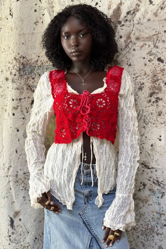 Vintage 1970's Handmade Crochet Layering Top Selected By Afterlife Boutique #3