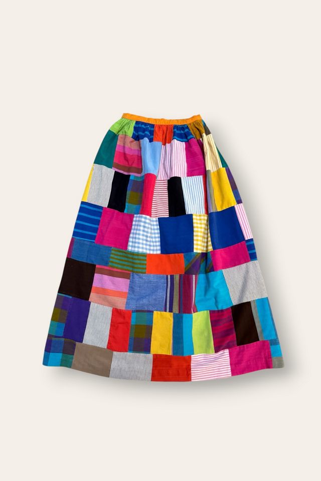 Vintage 1970s Cotton Patchwork Skirt Selected By Afterlife Boutique #1