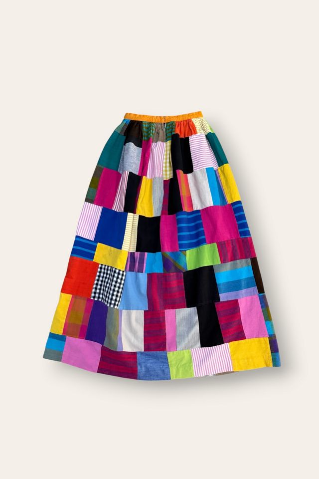 Vintage 1970s Cotton Patchwork Skirt Selected By Afterlife Boutique #2