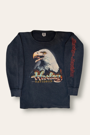 Vintage 1980's Harley Davidson Eagle 3D Emblem Thermal Selected By Afterlife Boutique