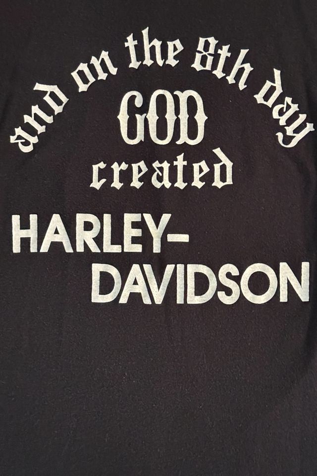 Vintage 1980S Harley Davidson "8th Day God CreatedHarley"  T-Shirt Selected By Afterlife Boutique #2
