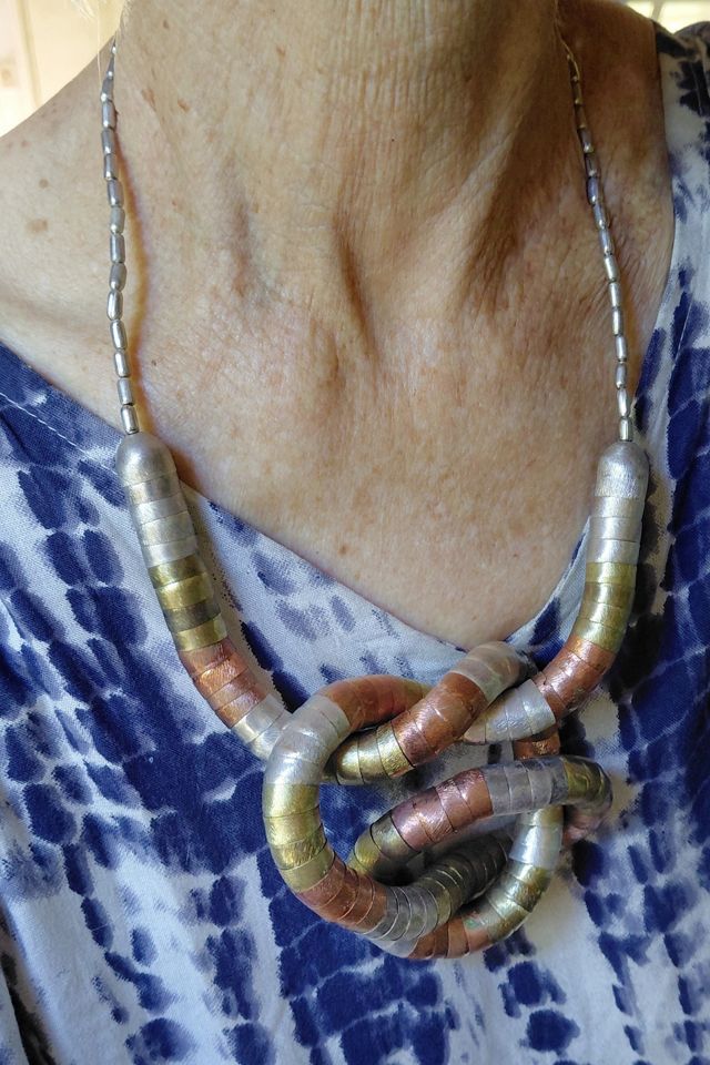 Vintage Sculptural Metal Coil Necklace Selected by Garbage Soup #1