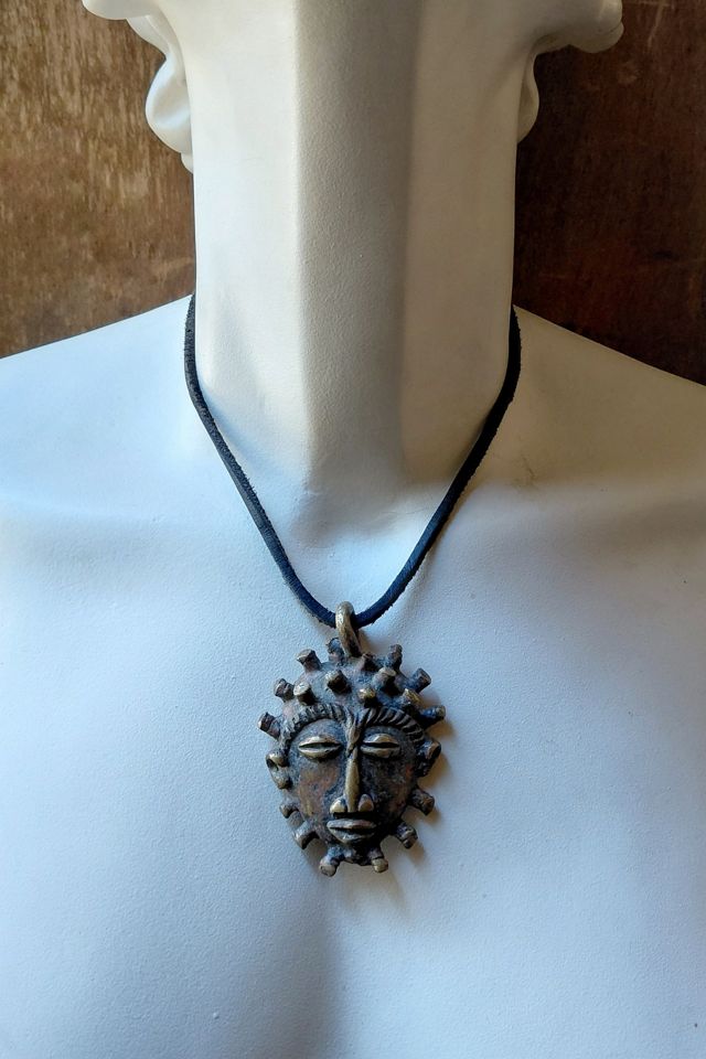 Vintage African Mask Pendant Necklace Selected by Garbage Soup #2