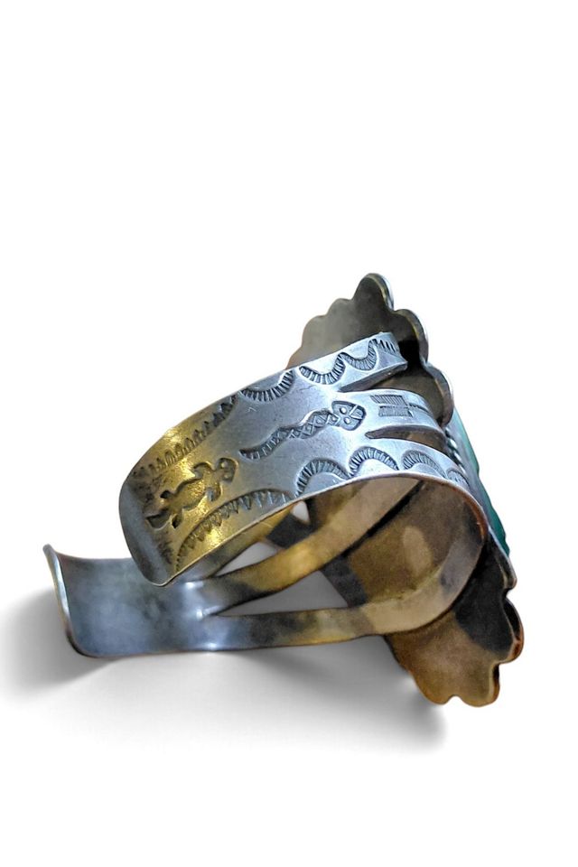 Vintage Carved Onyx Sterling Cuff Selected by Garbage Soup #2