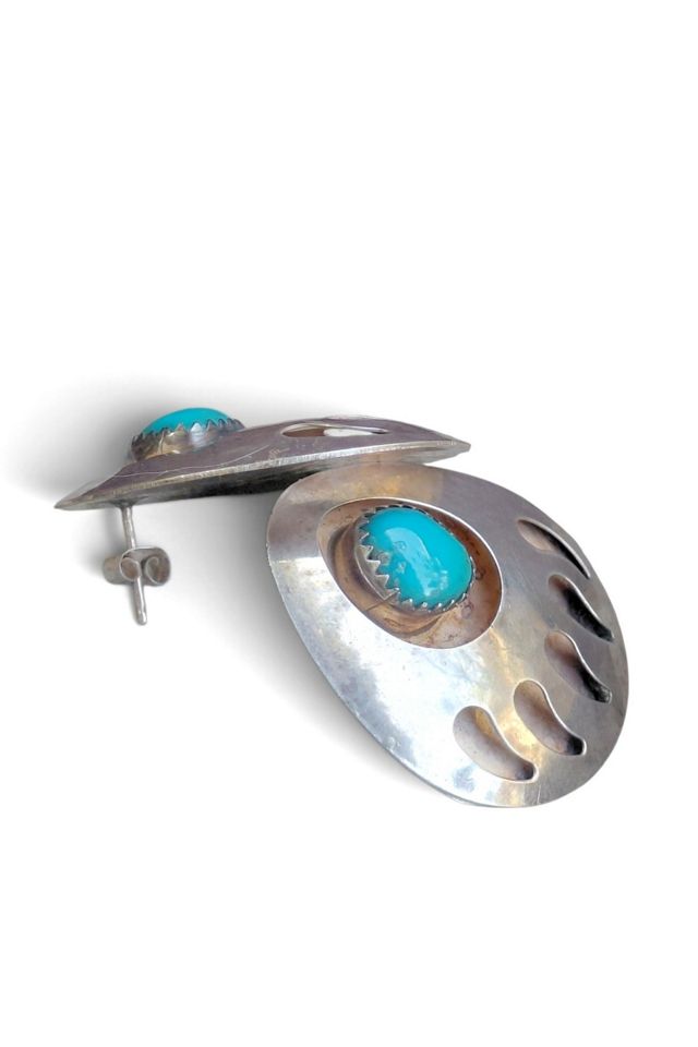Vintage Turquoise and Sterling Shadowbox Earrings Selected by Garbage Soup #1