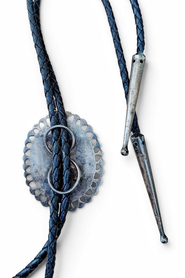 Vintage Banded Agate and Sterling Bolo Tie Selected by Garbage Soup #3