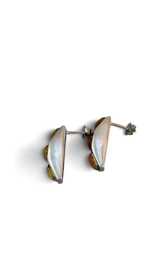 Amber Vintage Sterling Silver Earrings Selected by Garbage Soup #3