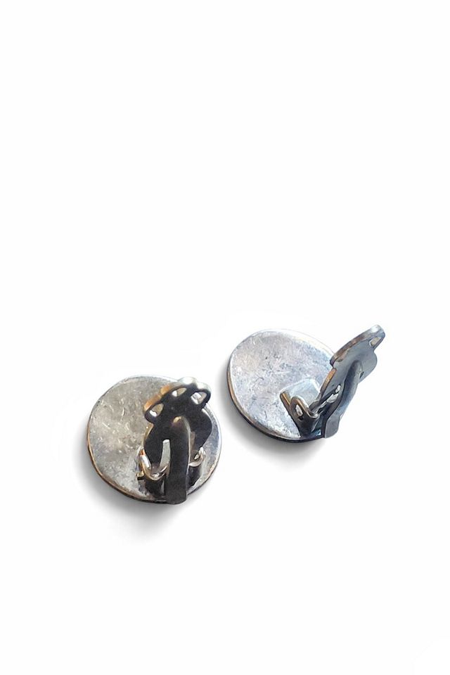 Vintage Turquoise and Sterling Medallion Earrings Selected by Garbage Soup #3