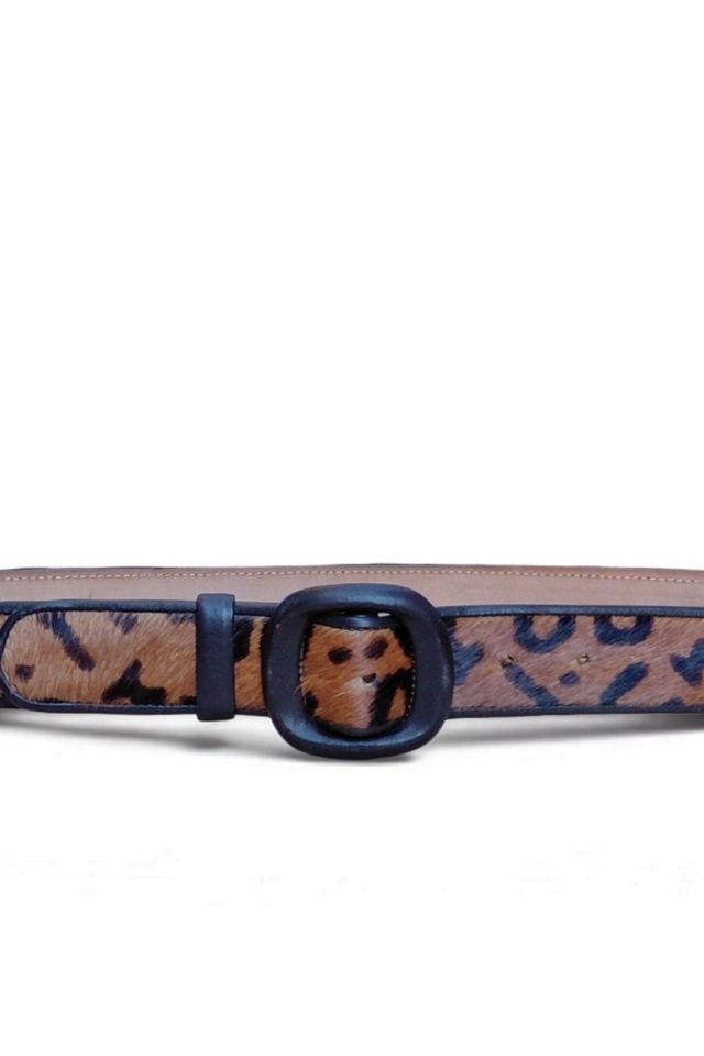 Vintage Italian Leopard Calf Hair Belt Selected by Garbage Soup #1
