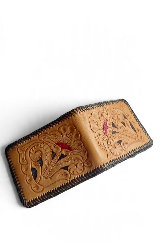 Vintage Tooled Western Leather Wallet Selected by Garbage Soup #2