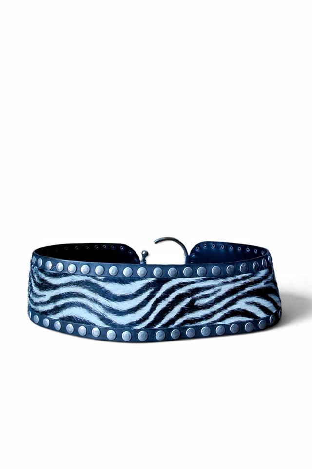 1980's Studded Calf Hair Contour Belt Selected by Garbage Soup #2