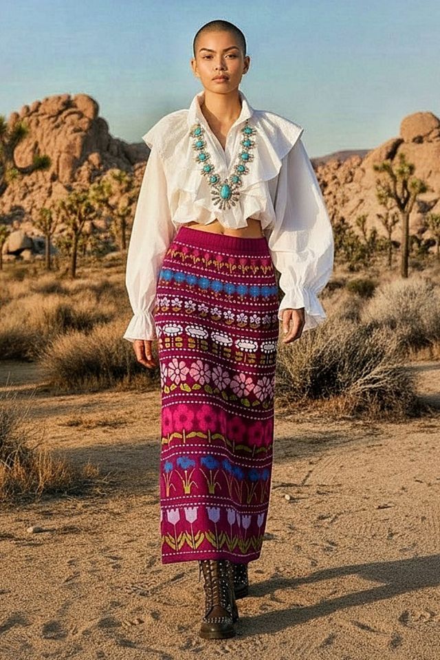 1970's Jacquard Knit Skirt Selected by Garbage Soup #1