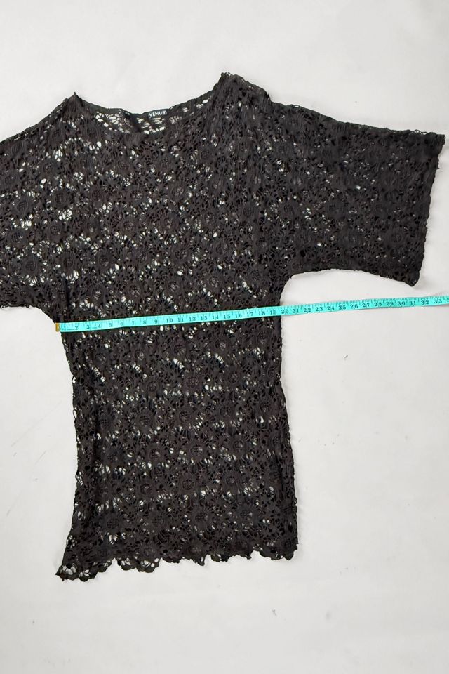 Vintage 80s Black Lace Tunic Dress Selected by MARMALADE #2