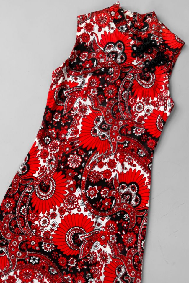 70s Cheongsam Paisley Floral Maxi Dress Selected by MARMALADE #1