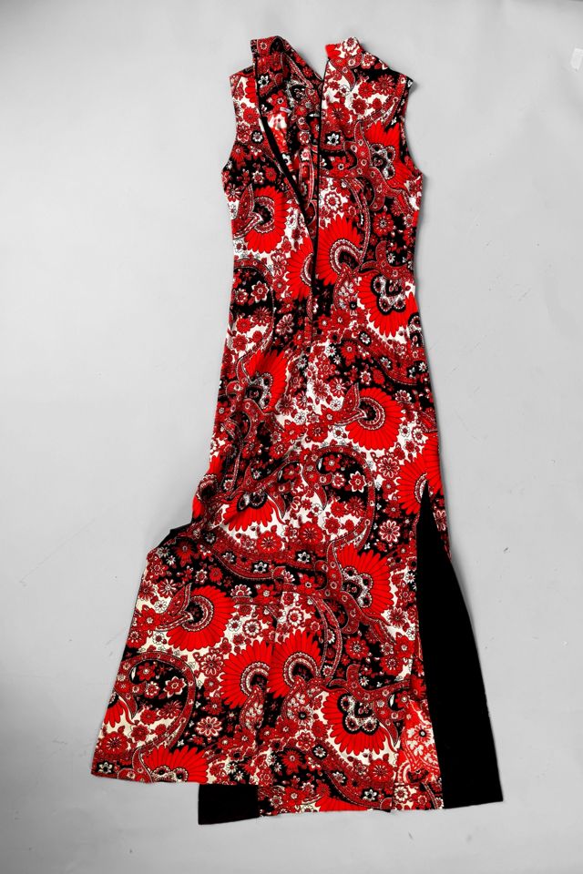 70s Cheongsam Paisley Floral Maxi Dress Selected by MARMALADE #3