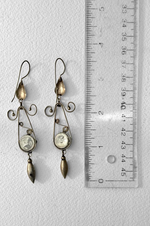 Vintage Sterling Silver Gothic Drop Earrings Selected by MARMALADE #2