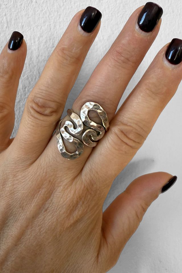Vintage Sterling Silver Hammered Squiggle Ring Selected by MARMALADE #1