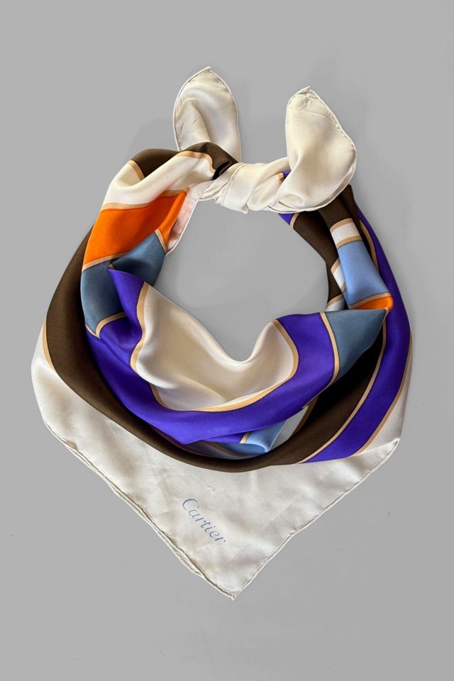 Vintage 70s Abstract Circles Silk Cartier Scarf Selected by MARMALADE #1