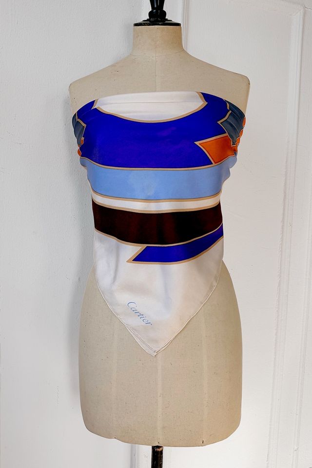Vintage 70s Abstract Circles Silk Cartier Scarf Selected by MARMALADE #3