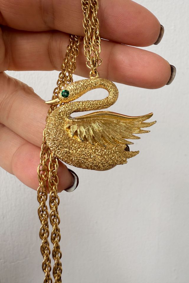 Vintage 70s Golden Swan Necklace Selected by MARMALADE #1