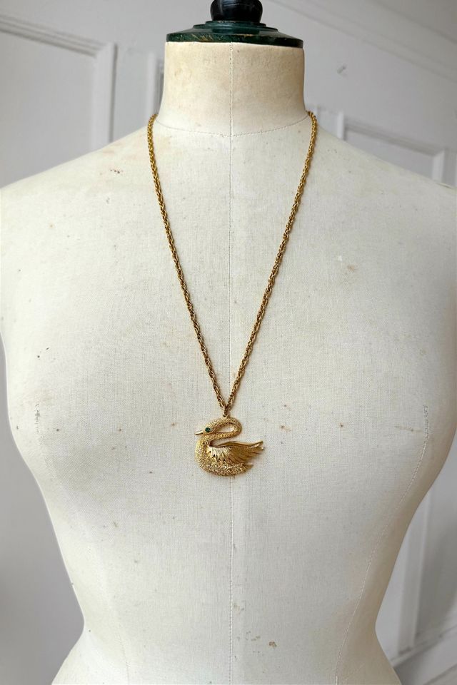 Vintage 70s Golden Swan Necklace Selected by MARMALADE #2