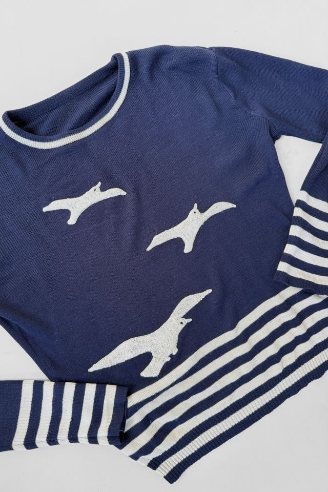 70s Vintage Nautical Seagull Sweater Selected by MARMALADE #1
