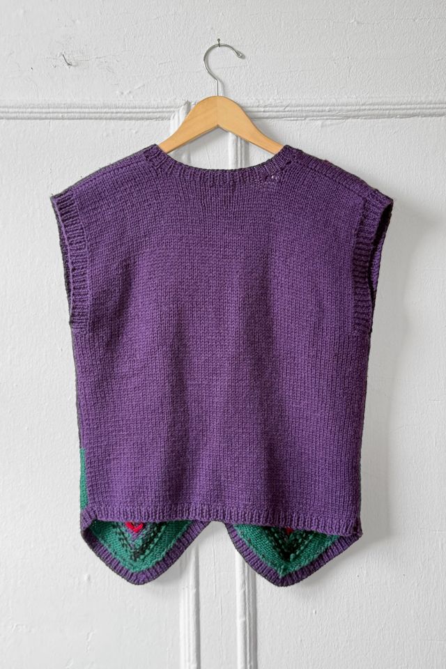 80s Vintage Rose Sweater Vest Selected by MARMALADE #2