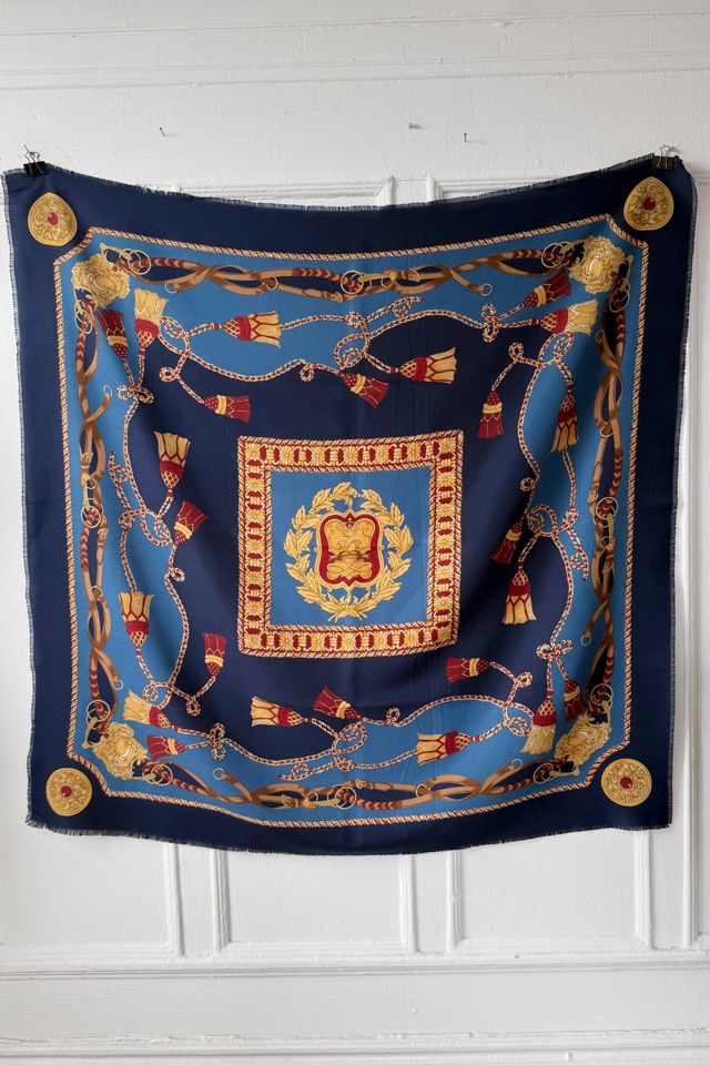Vintage 80s Giant Equestrian Trompe L’Oeil Shawl Selected by MARMALADE #1