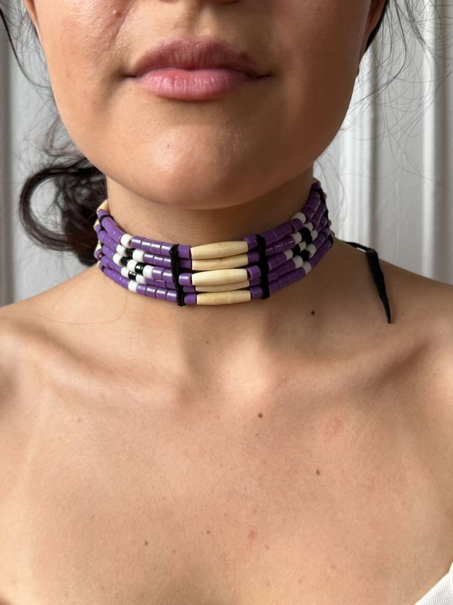 Vintage Multi-Strand Purple Beaded Choker Selected by MARMALADE #1