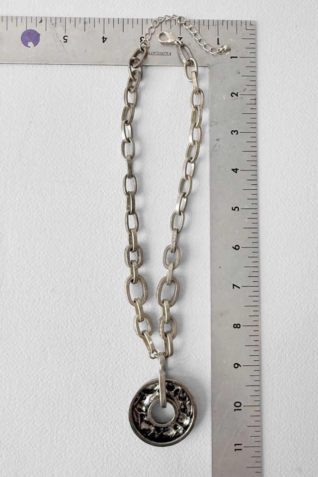 Vintage 90s Heavy Chain Textured Metal Statement Necklace Selected by MARMALADE #3
