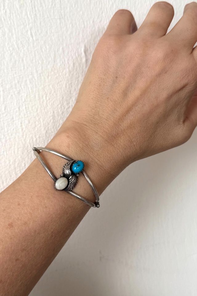 Vintage Sterling Silver Two-Stone Cuff Bracelet Selected by MARMALADE #2