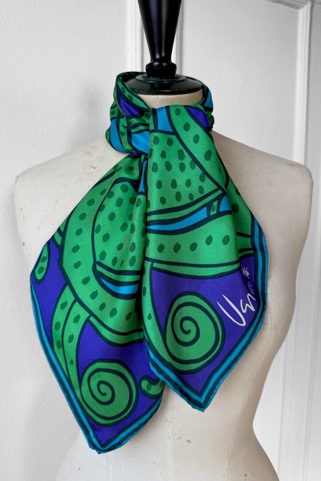 60s Psychedelic Squid Print Vera Silk Scarf Selected by MARMALADE #2
