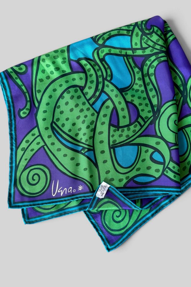 60s Psychedelic Squid Print Vera Silk Scarf Selected by MARMALADE #3